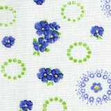 Тканина ситець набивний д.18 сині квіточки, зелені кружечки